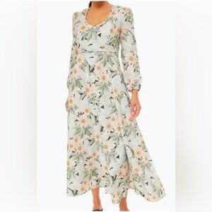 Tuckernuck Madison Des Fleurs‎ Floral Linen Maxi Dress Pockets  Size Medium